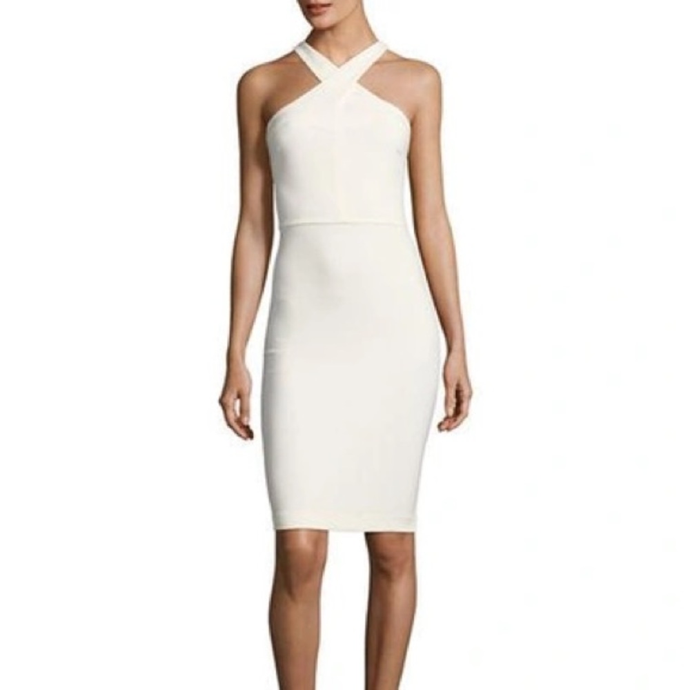 Likely Carolyn Criss Cross Halter White Dress